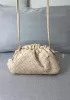 Dina Woven Leather Clutch Shoulder Small Bag Light Pink