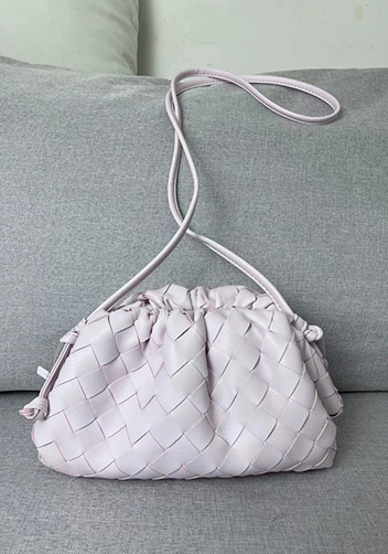 Dina Woven Leather Clutch Shoulder Small Bag Pink