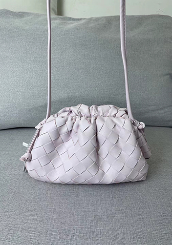 Dina Woven Leather Clutch Shoulder Small Bag Pink