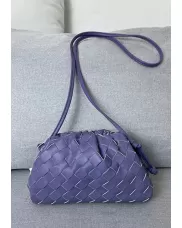 Dina Woven Leather Clutch Shoulder Small Bag Purple