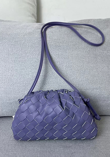 Dina Woven Leather Clutch Shoulder Small Bag Purple