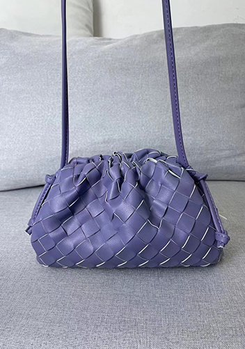 Dina Woven Leather Clutch Shoulder Small Bag Purple