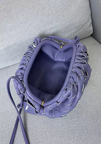Dina Woven Leather Clutch Shoulder Small Bag Purple