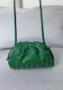 Dina Woven Leather Clutch Shoulder Small Bag Racing Green