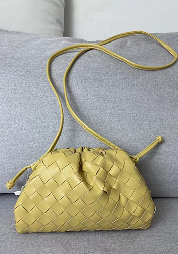 Dina Woven Leather Clutch Shoulder Small Bag Yellow