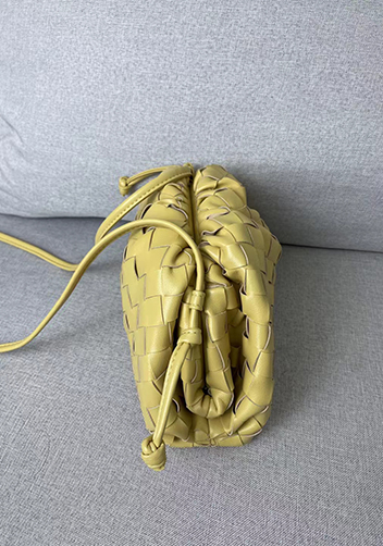 Dina Woven Leather Clutch Shoulder Small Bag Yellow