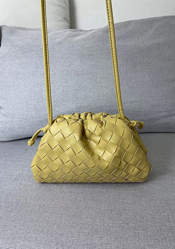 Dina Woven Leather Clutch Shoulder Small Bag Yellow