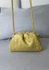 Dina Woven Leather Clutch Shoulder Small Bag Yellow