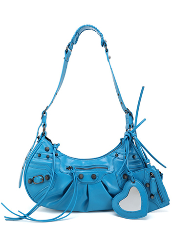 The Route 66 Small Faux Leather Shoulder Bag Blue