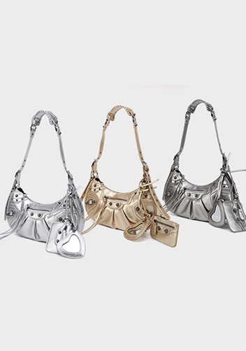The Route 66 Small Faux Leather Shoulder Bag Gold