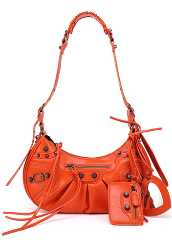 The Route 66 Small Faux Leather Shoulder Bag Orange