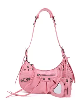 The Route 66 Small Faux Leather Shoulder Bag Pink