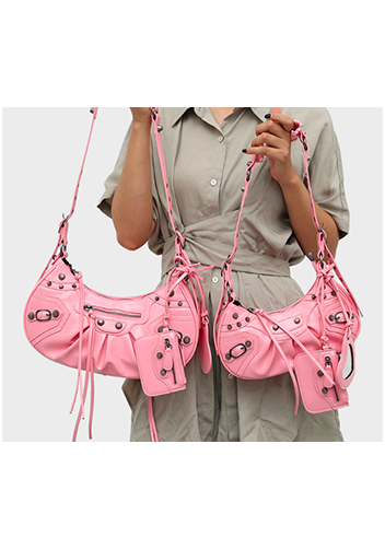 The Route 66 Small Faux Leather Shoulder Bag Pink