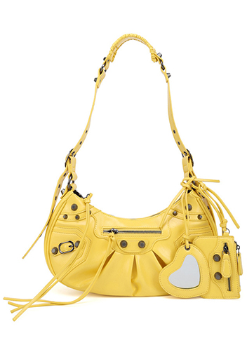 The Route 66 Small Faux Leather Shoulder Bag Yellow