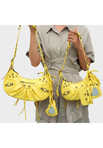 The Route 66 Small Faux Leather Shoulder Bag Yellow