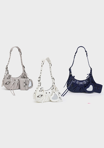 The Route 66 XS Croc Effect Faux Leather Shoulder Bag White