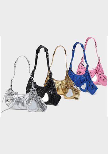 The Route 66 XS Croc Effect Faux Leather Shoulder Bag White