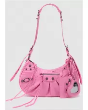 The Route 66 Small Croc Effect Faux Leather Shoulder Bag Pink