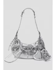 The Route 66 Small Croc Effect Faux Leather Shoulder Bag Silver