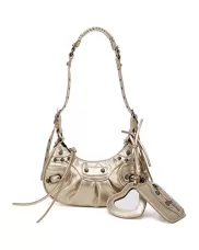The Route 66 XS Studded Faux Leather Shoulder Bag Gold