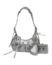 The Route 66 XS Studded Faux Leather Shoulder Bag Silver