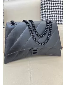 Bonnie Leather Medium Chain Shoulder Bag Black