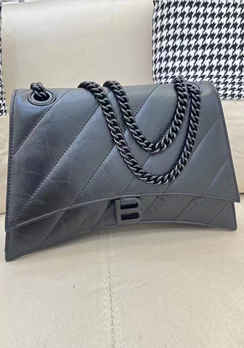 Bonnie Leather Medium Chain Shoulder Bag Black