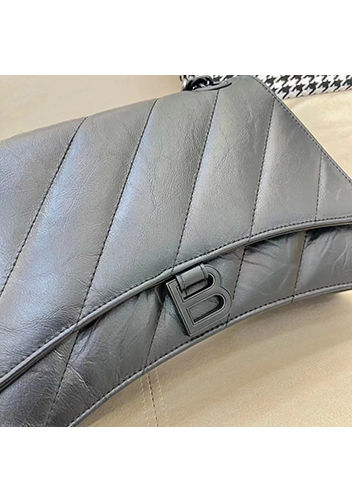 Bonnie Leather Medium Chain Shoulder Bag Black