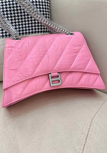Bonnie Leather Medium Chain Shoulder Bag Pink