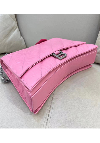 Bonnie Leather Medium Chain Shoulder Bag Pink