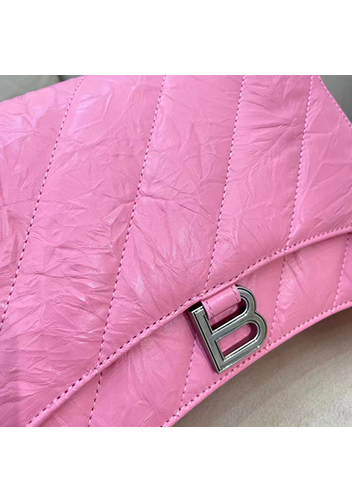 Bonnie Leather Medium Chain Shoulder Bag Pink