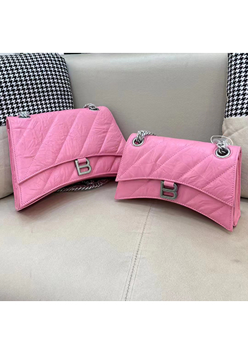 Bonnie Leather Medium Chain Shoulder Bag Pink