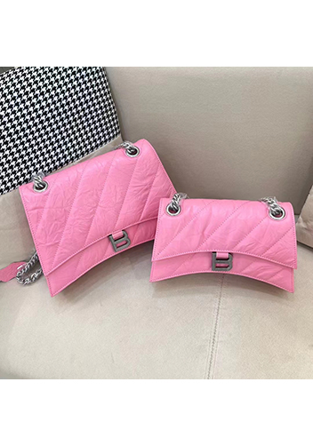 Bonnie Leather Medium Chain Shoulder Bag Pink