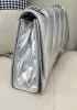 Bonnie Leather Medium Chain Shoulder Bag Silver