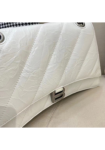 Bonnie Leather Medium Chain Shoulder Bag White