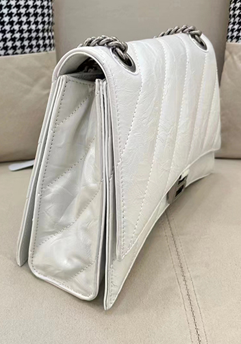 Bonnie Leather Medium Chain Shoulder Bag White