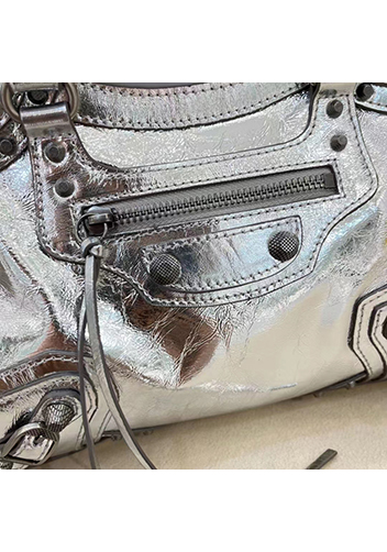 The Route 66 Brushed Leather Medium Tote Silver