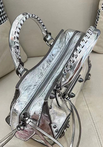 The Route 66 Brushed Leather Medium Tote Silver