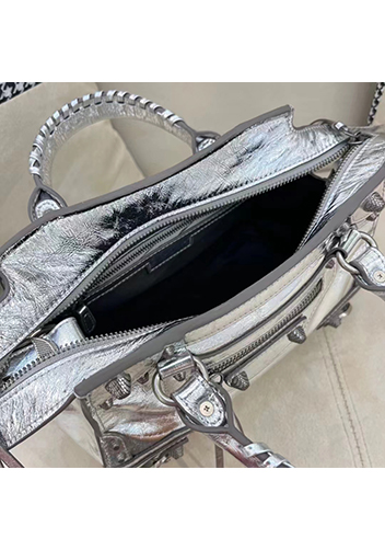 The Route 66 Brushed Leather Medium Tote Silver