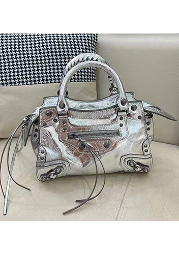 The Route 66 Brushed Leather Medium Tote Silver