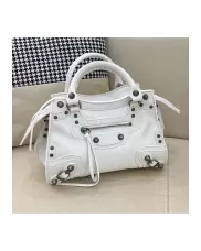 The Route 66 Brushed Leather Medium Tote White