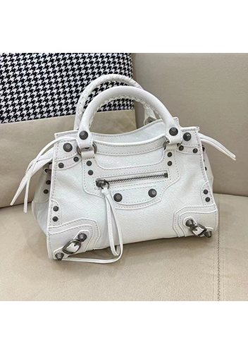 The Route 66 Brushed Leather Medium Tote White