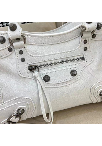 The Route 66 Brushed Leather Medium Tote White