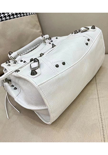 The Route 66 Brushed Leather Medium Tote White