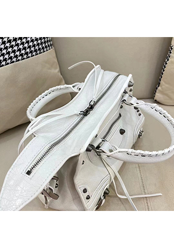 The Route 66 Brushed Leather Medium Tote White