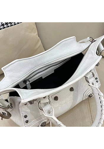 The Route 66 Brushed Leather Medium Tote White