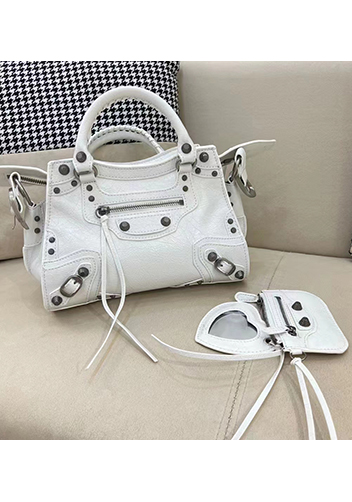 The Route 66 Brushed Leather Medium Tote White