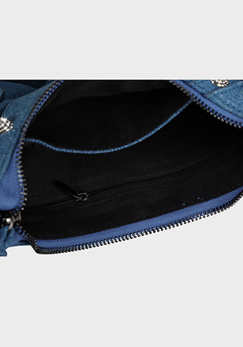 The Route 66 XS Imitation Diamond Shoulder Bag Denim Blue