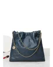 Adela Small Sheepskin Handbag Blue