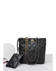 Adele Lilia Shoulder Bag Rectangular Hardware Black